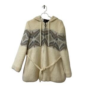 Stobi Knit Fleece Womens Medium Natural Wool Denmark Nordic Full Zip Jacket